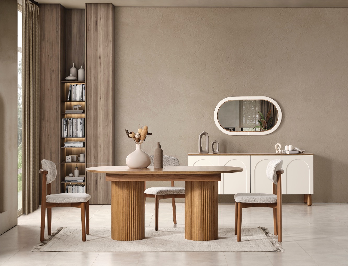 Konsol + Yemek Masası ( Açılır) + 4 Ad Sandalye