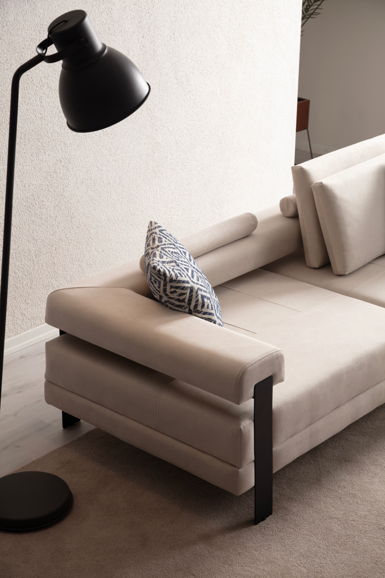 Deep Living Antik Siyah Ayaklı 3 lü Koltuk