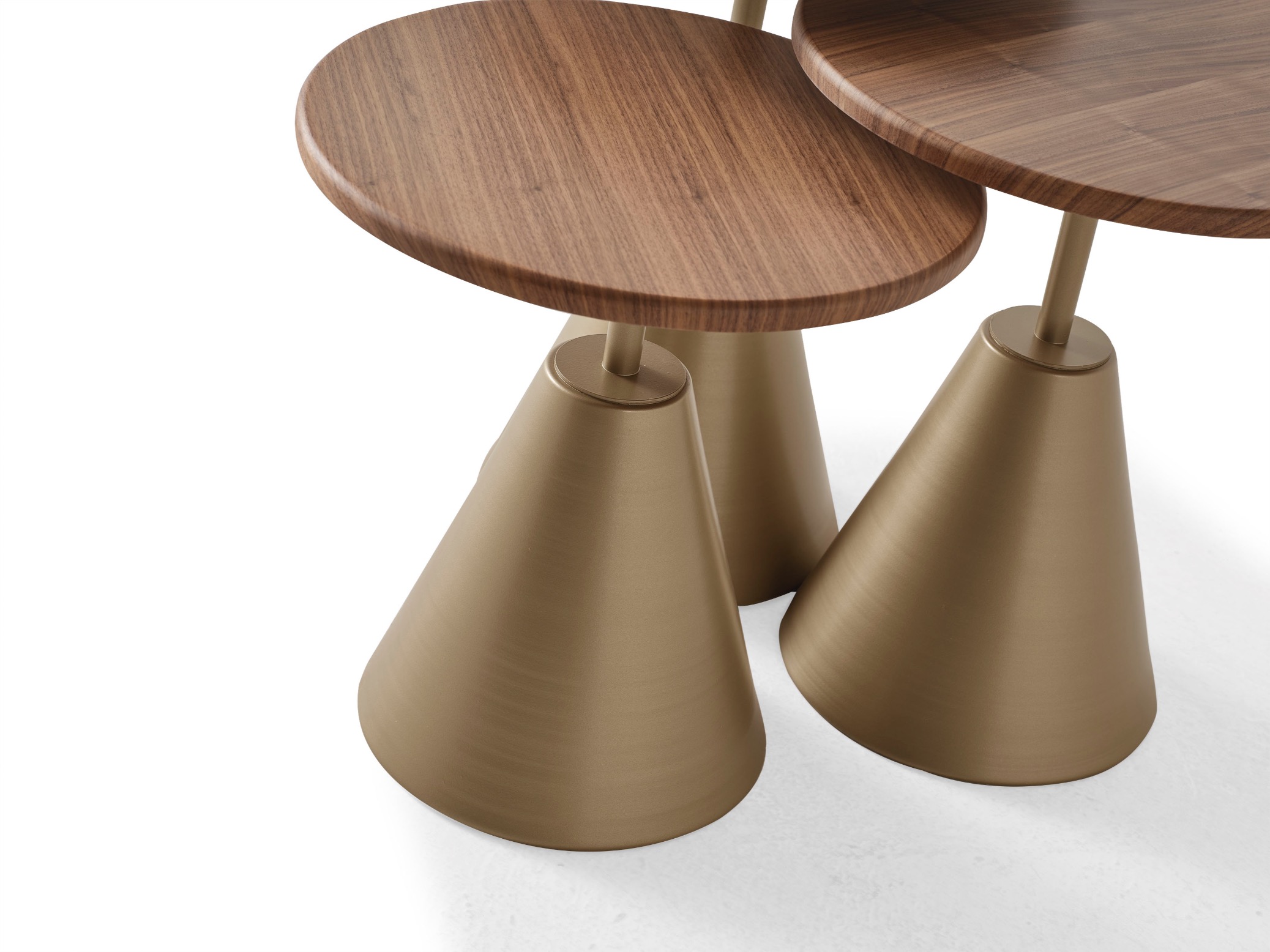 Traverten Walnut 3 lü Sehpa