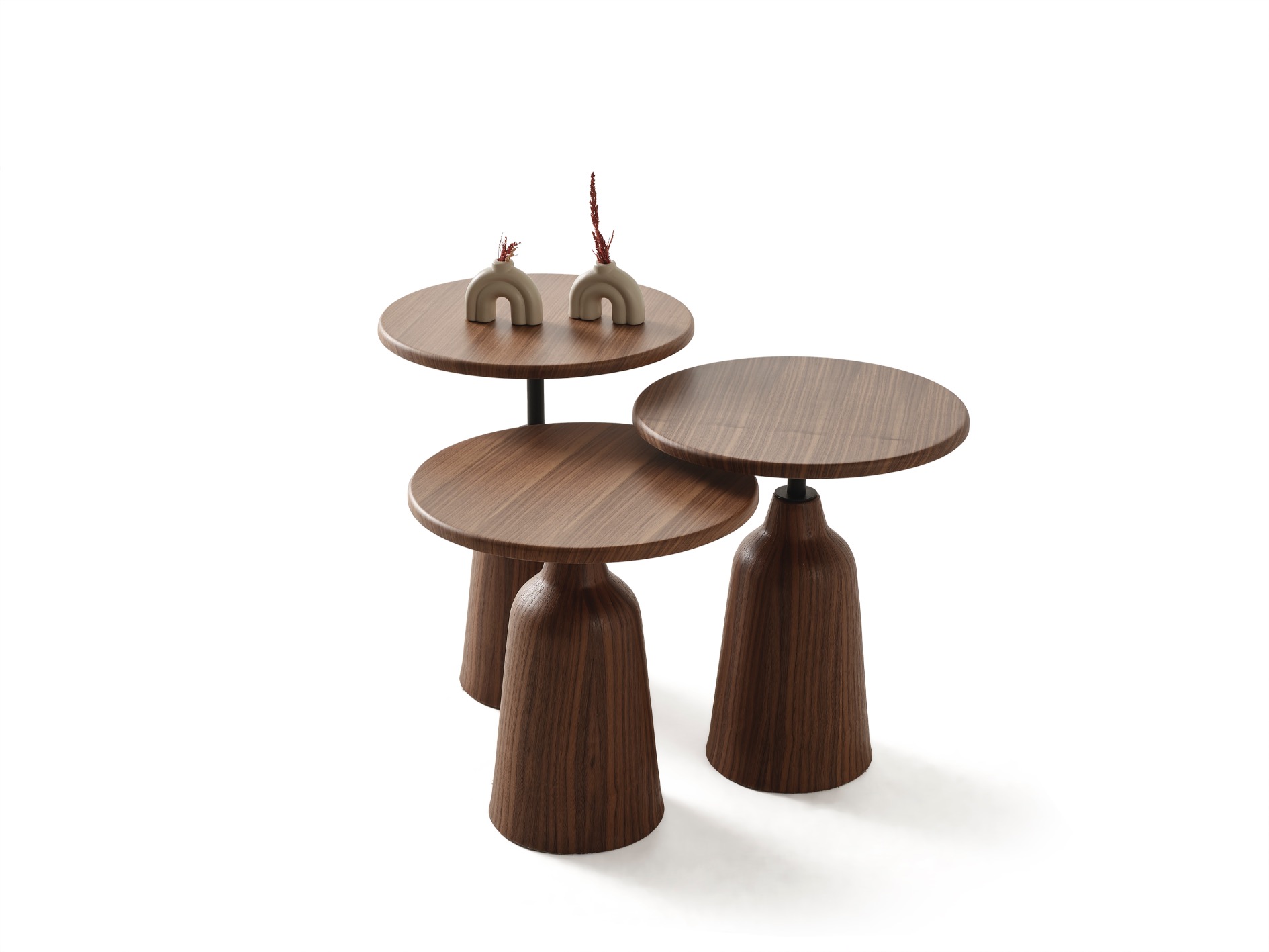 Ceviz Walnut Konik Ayaklı 3 lü