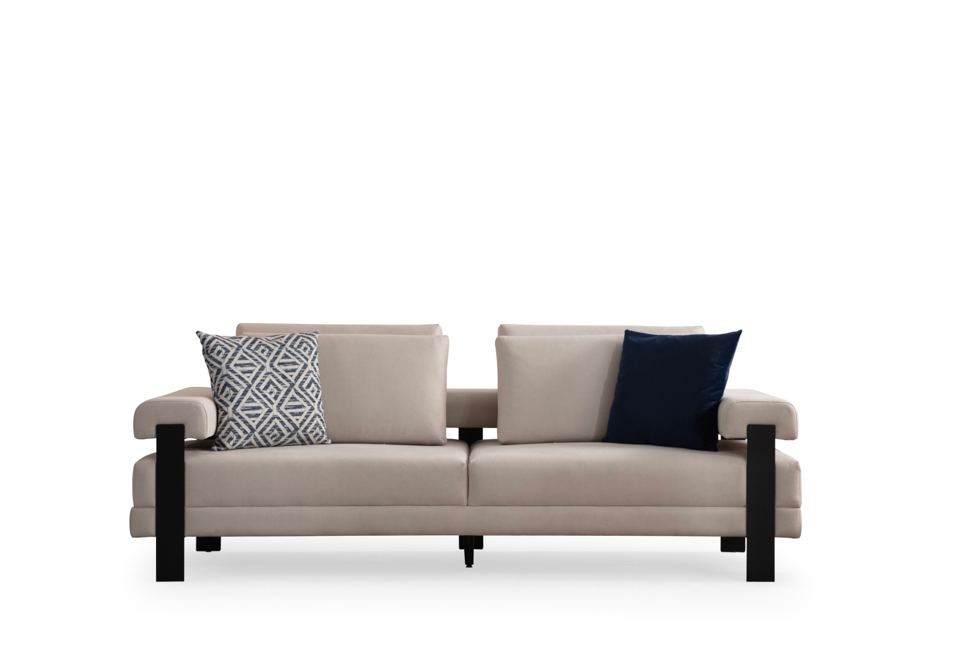 Deep Living Antik Siyah Ayaklı 3 lü Koltuk