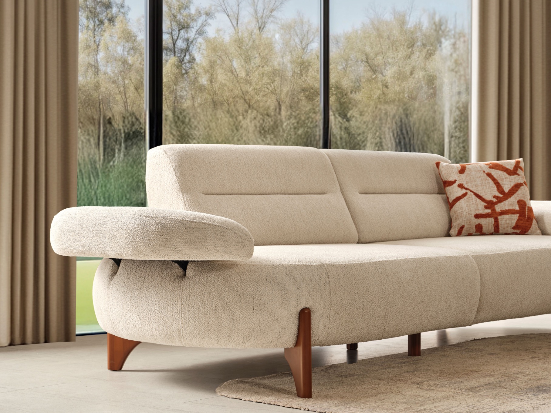 Lotus Wooden 3 lü Koltuk