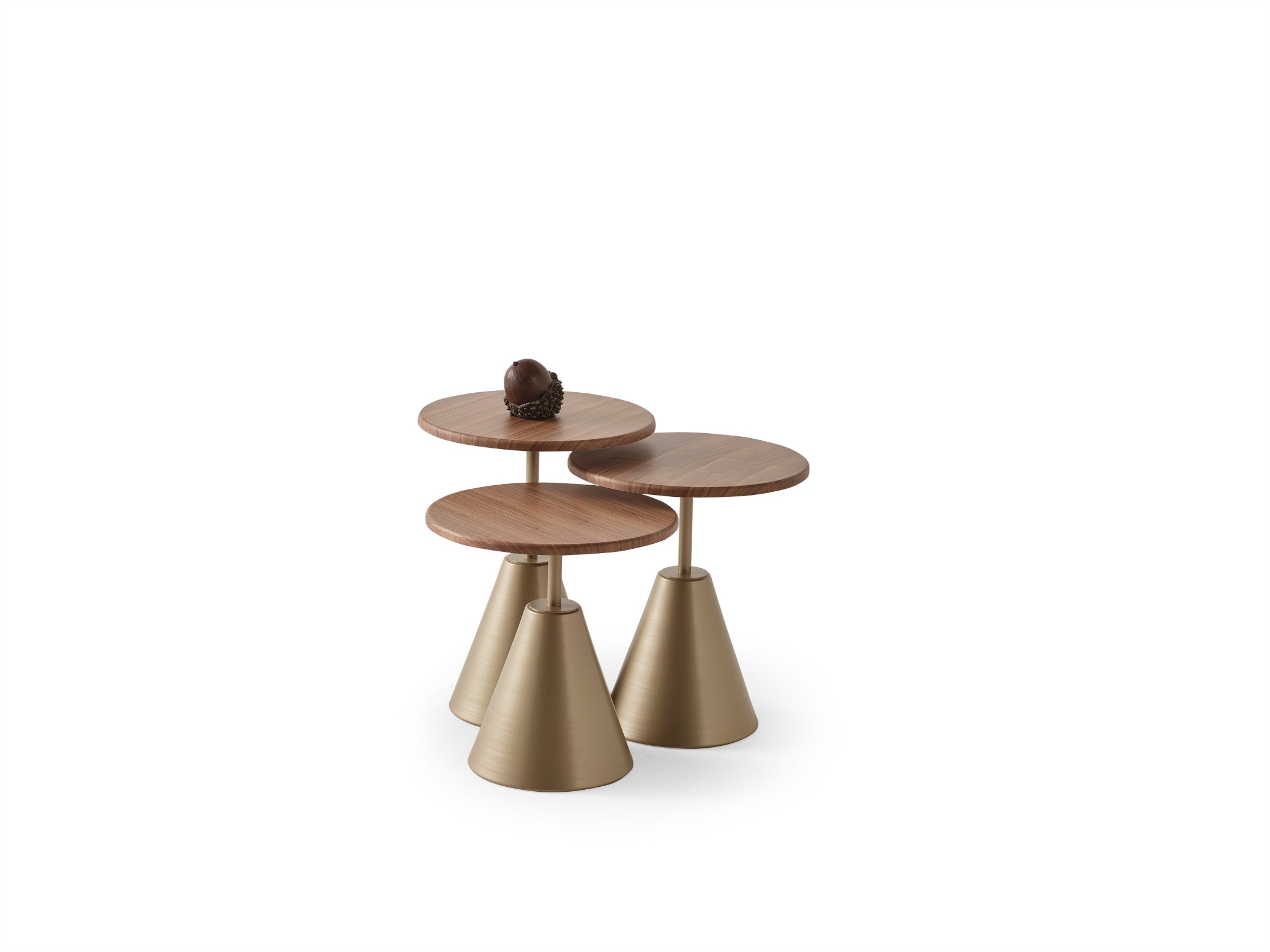 Traverten Walnut 3 lü Sehpa
