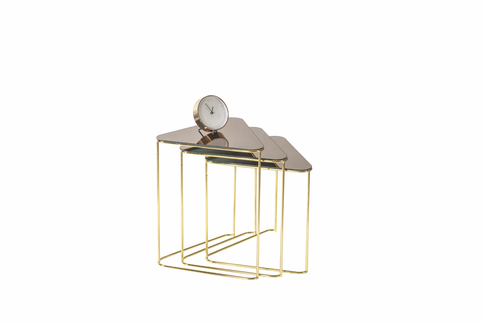 Modern 3 lü  Gold Zigon Sehpa