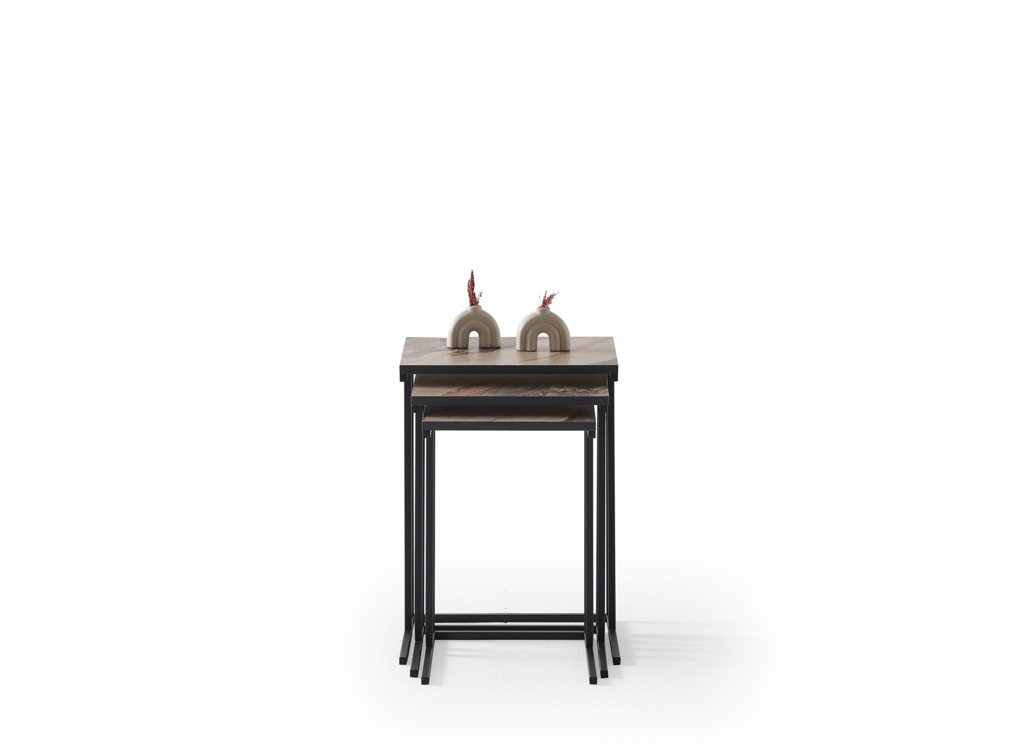 Wood Marble 3 lü Sehpa